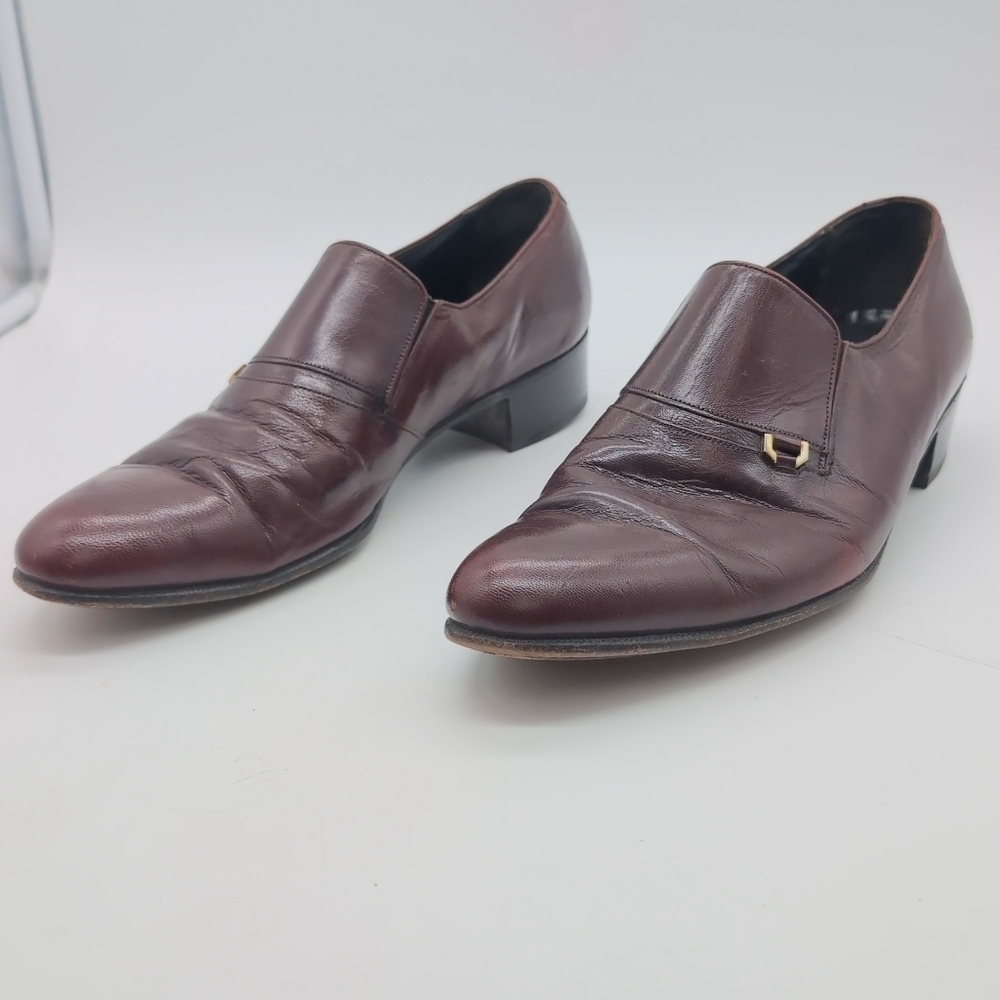 Vintage Florsheim Women's Sz 9 C Maroon Leather Loafers Shoes